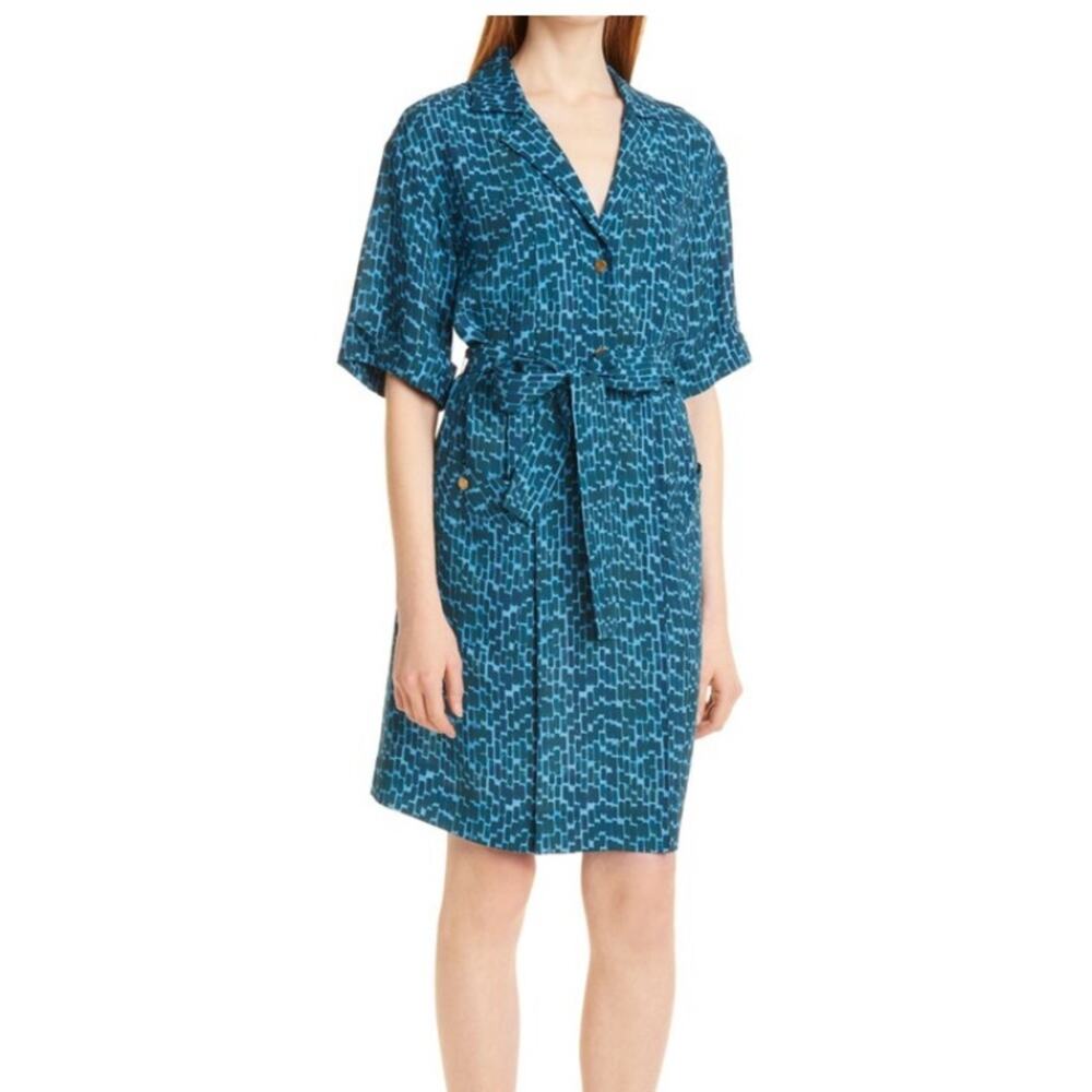 DYVNA Safari Belted Silk Blend Dress